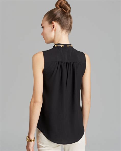 michael kors blouse zwart|Michael Kors sleeveless blouses.